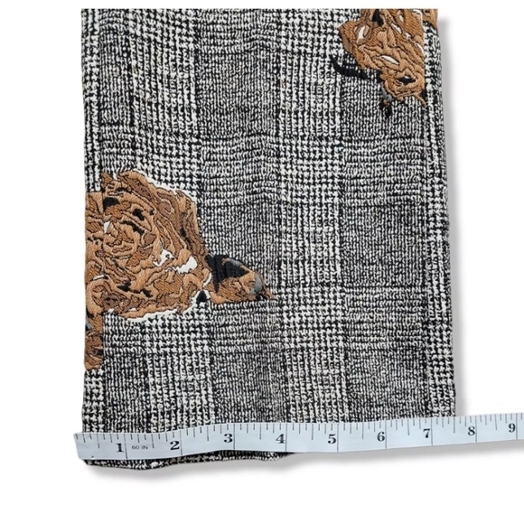 Mos Mosh Ivana shannon Checkered Pants Crop Dress Trousers Floral Appliqué 27 - Picture 11 of 12